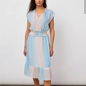 Rails Ashlyn Sunset Gradient Dress | Size XS | Linen Blend Midi